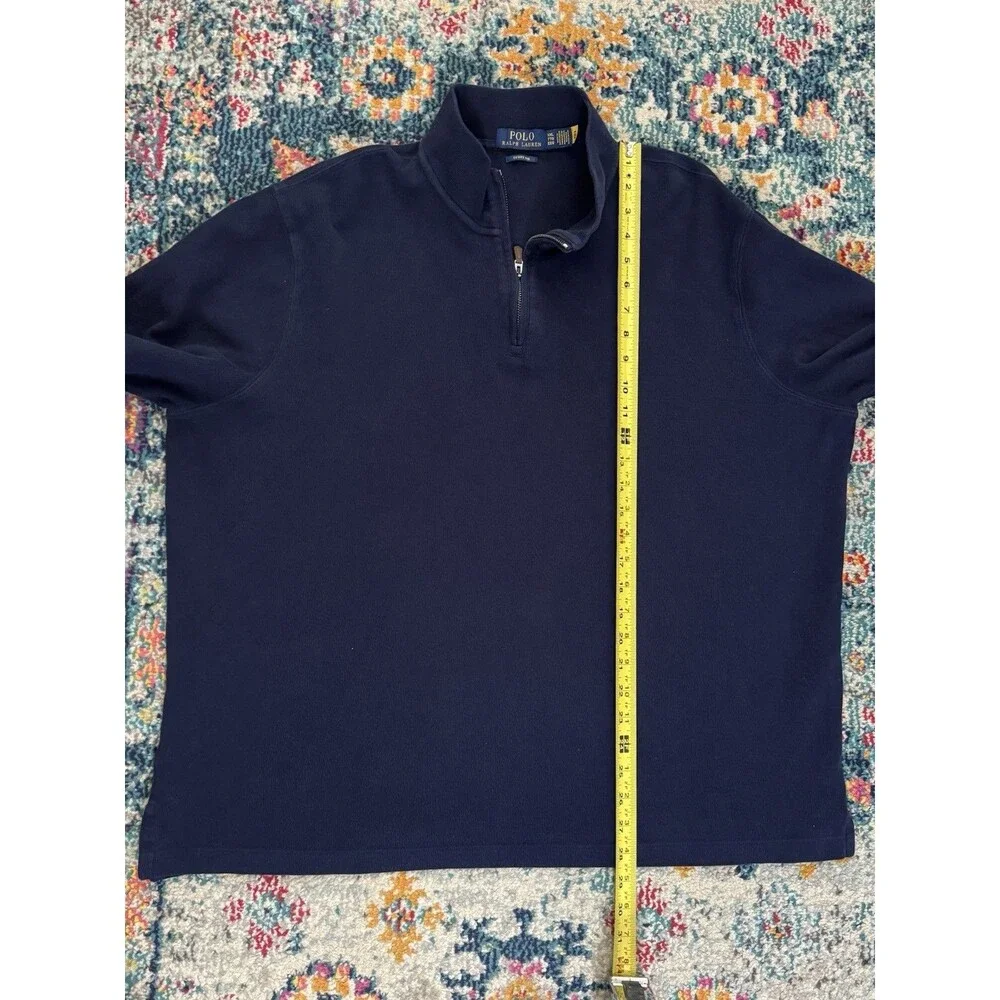 Polo Ralph Lauren‎ Men's Navy Blue Estate-Rib Quarter Zip Pullover XXL